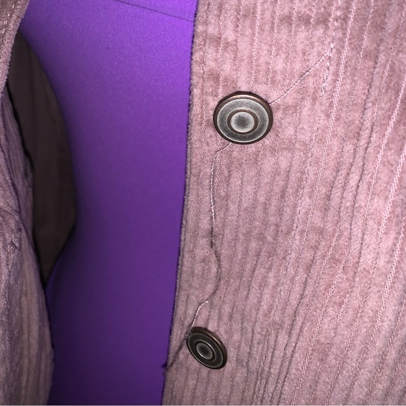 Fashion Nova Dusty Rose Mauve Pink Corduroy Button Up Jacket - Picture 7 of 10